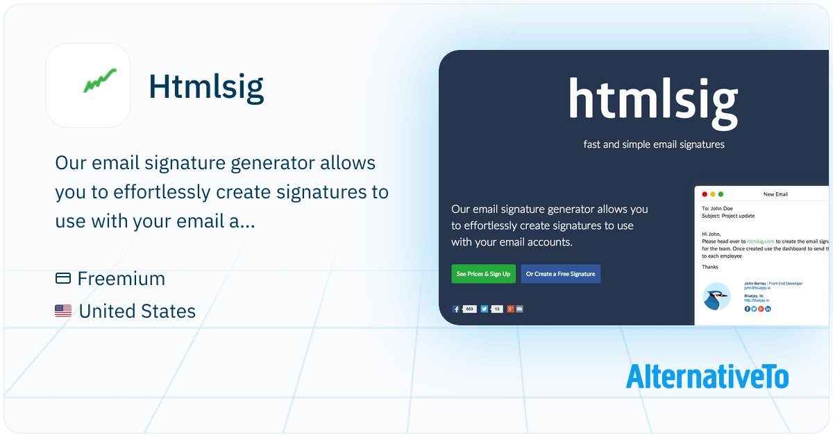 Htmlsig: Our email signature generator allows you to | AlternativeTo