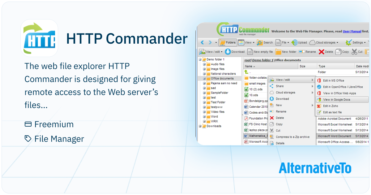 HTTP Commander: Web based file manager known since 2002 and used by 100 ...