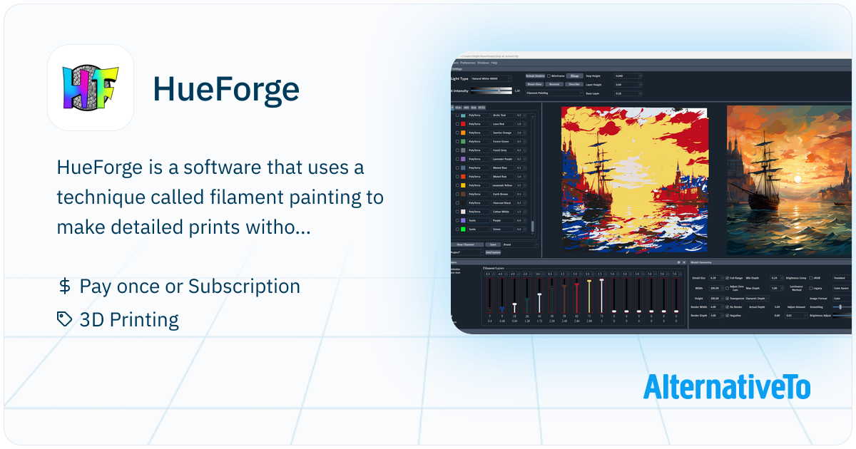Hueforge Color Setup HueForge: Software that uses a technique called filament painting to ...