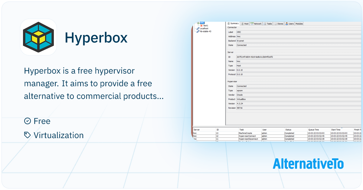 Hyperbox: Free hypervisor manager. It aims to provide a free ...
