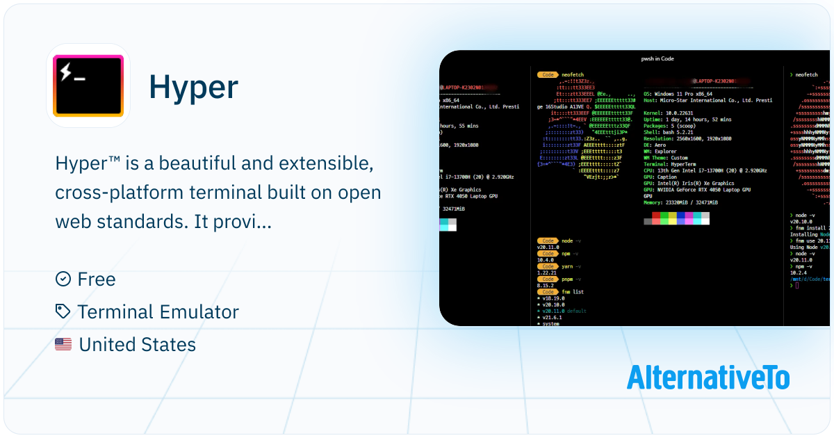 Hyper: Extensible, cross-platform terminal built on open web standards ...