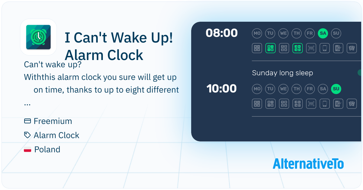 I Can't Wake Up! Alarm Clock: Alarm Clock App that rings until a