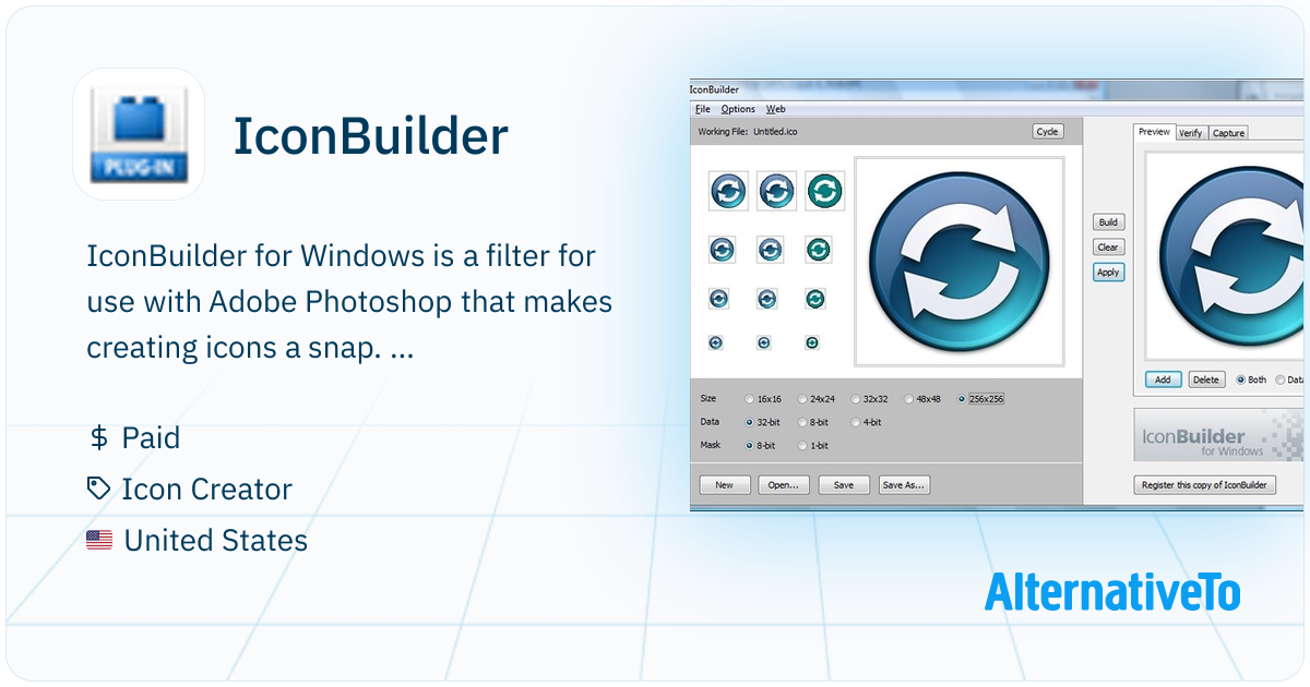 IconBuilder: For Windows is a filter for use with | AlternativeTo