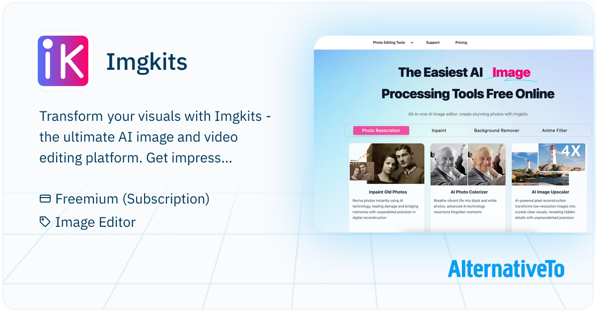 Imgkits: Top AI Image & Video Processing Tools Online | AlternativeTo