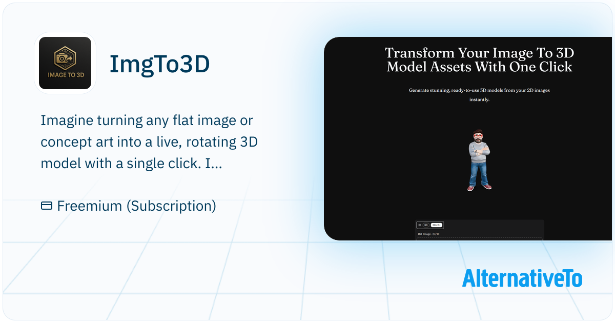 ImgTo3D: Web-based AI tool that transforms your 2D images (photos ...