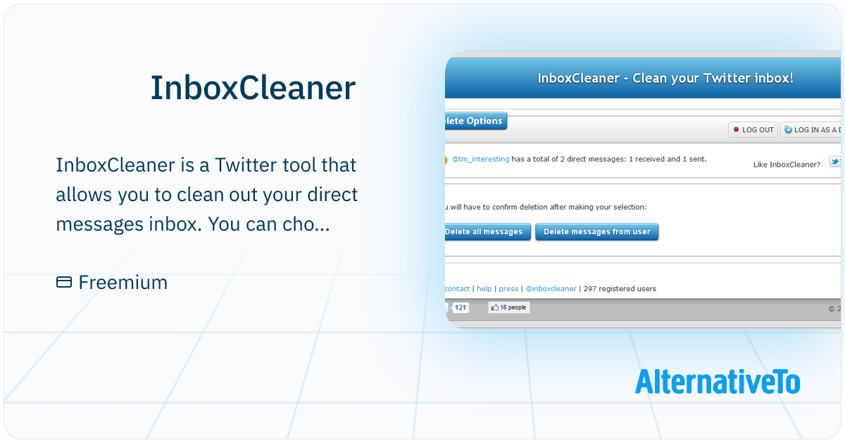InboxCleaner: Twitter tool that allows you to | AlternativeTo