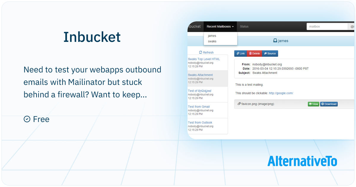 Inbucket: Email testing application; it will accept messages for any ...