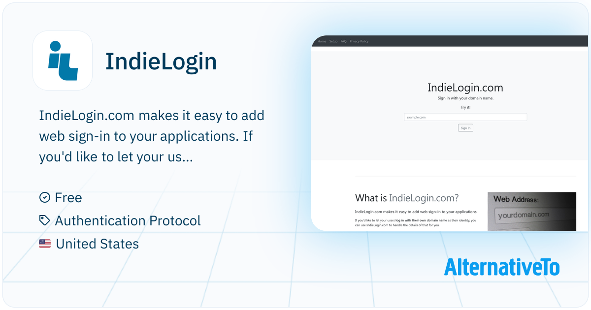 Idweb Sign In IndieLogin: Sign in with your domain name | AlternativeTo