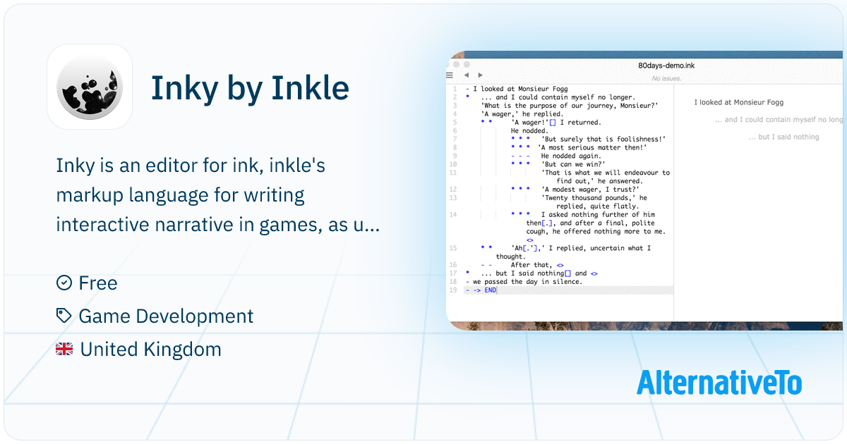 Inky by Inkle: Editor that uses the Ink narrative scripting language ...