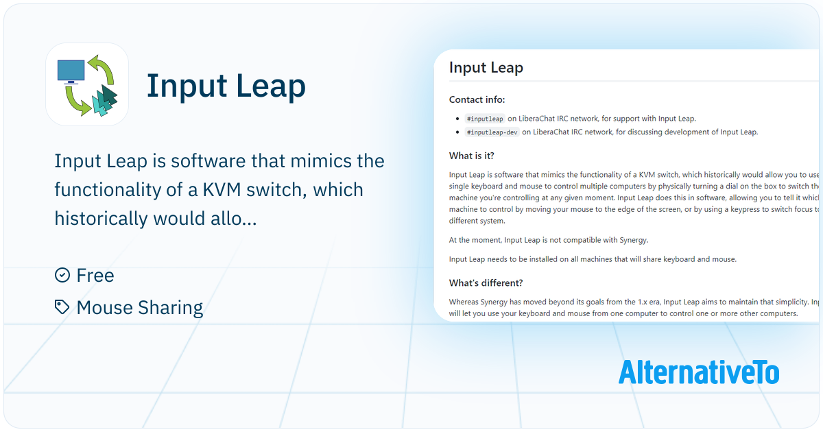 Input Leap: Open-source KVM software | AlternativeTo