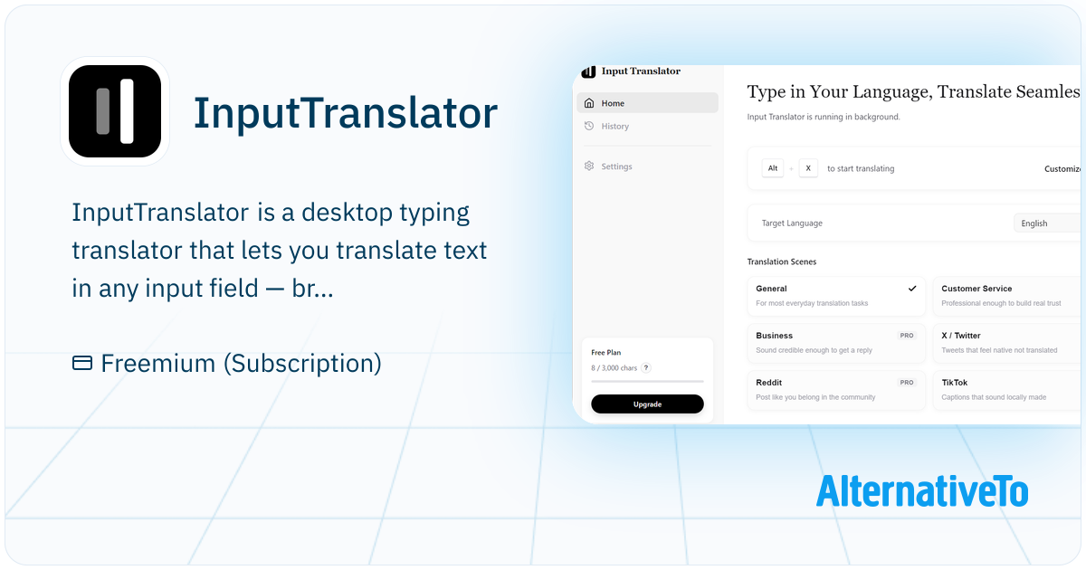 Type Translate InputTranslator: Desktop typing translator that works in any input ...