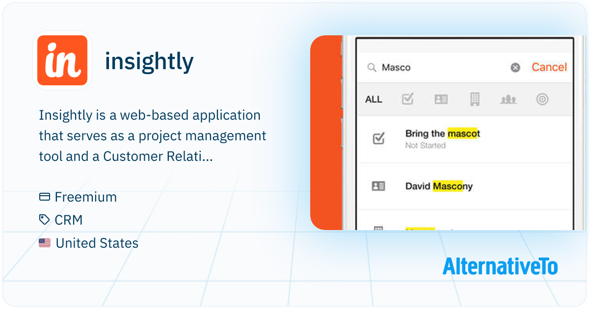 insightly: Insightly is a web-based application that serves | AlternativeTo