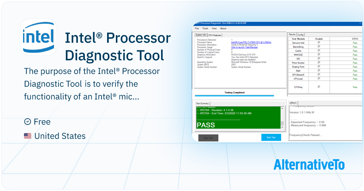 Intel® Processor Diagnostic Tool: The purpose of the Intel® Processor ...