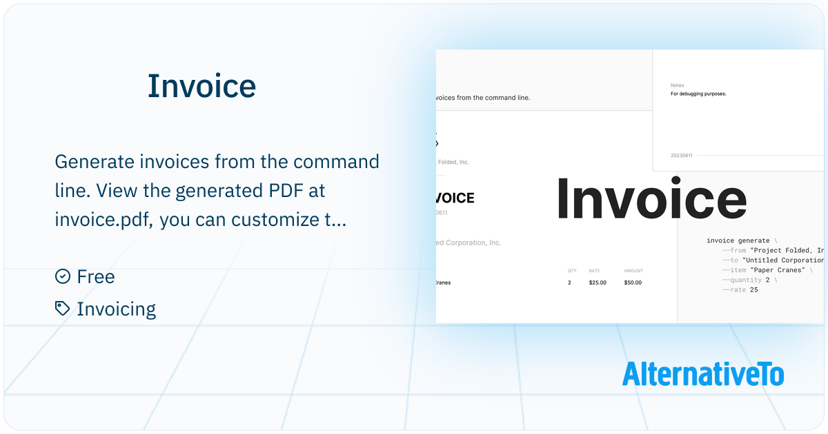Invoice: Generate invoices from the command line | AlternativeTo