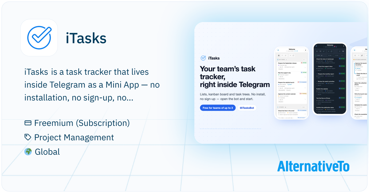 iTasks: Free task tracker inside Telegram with built-in voice rooms for ...