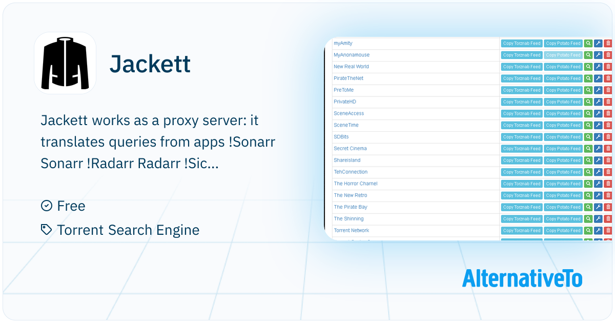 Jackett: API Support for your favorite torrent trackers | AlternativeTo