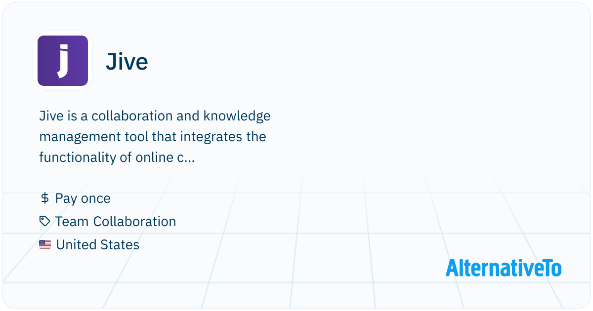 Jive: Collaboration and knowledge management | AlternativeTo
