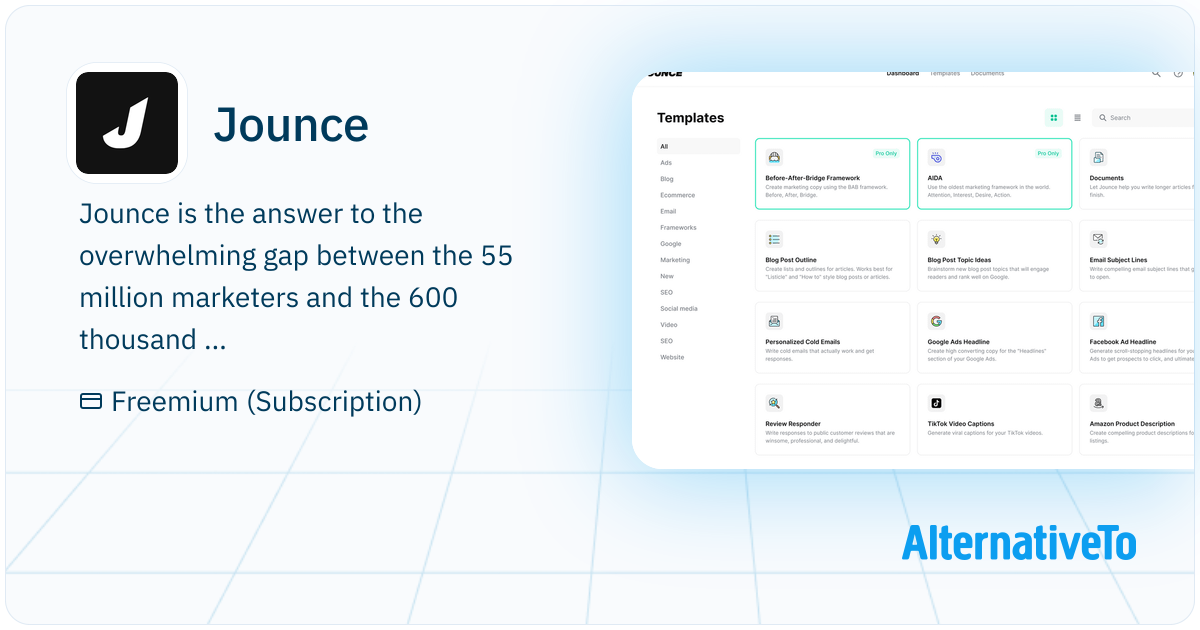 Jounce: Unlimited free AI copywriting | AlternativeTo