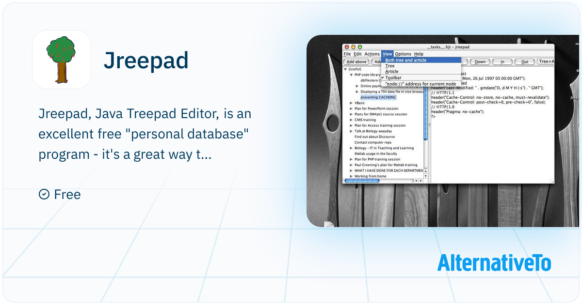 Jreepad: Java Treepad Editor, is an excellent | AlternativeTo