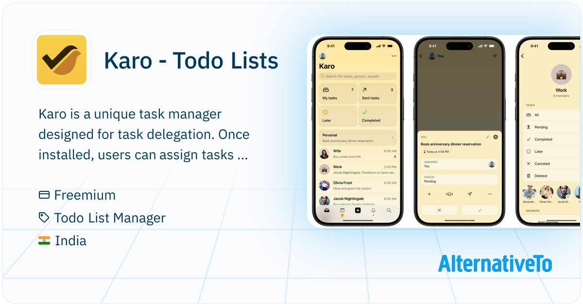 Karo - Todo Lists: Karo is the first of its kind task manager with a ...