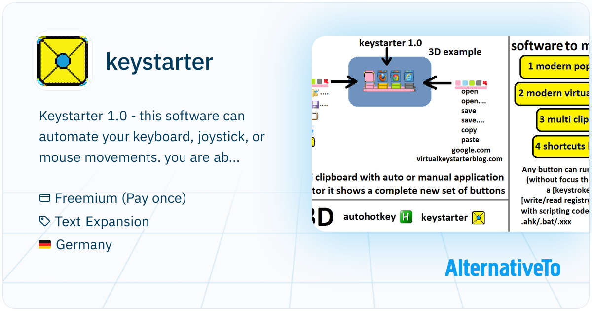 keystarter: Automation software. you can make a set of 3d button icons ...
