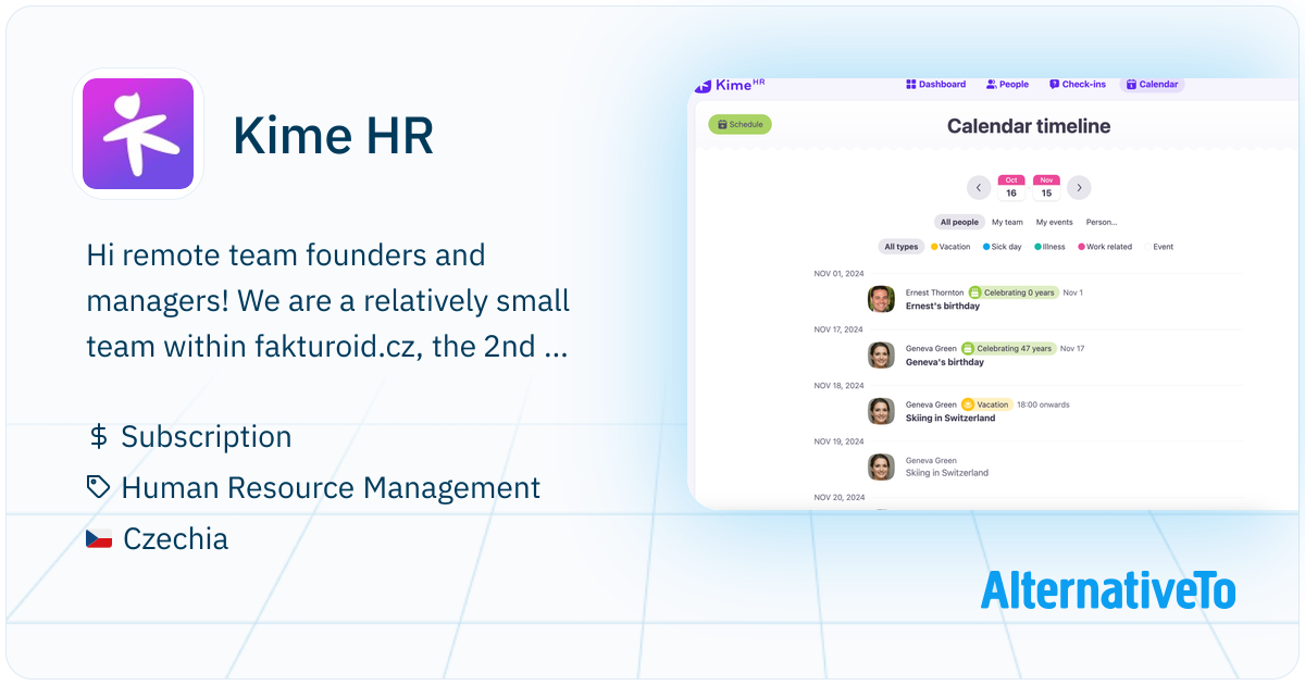 Kime HR: Simple HR app for remote teams | AlternativeTo