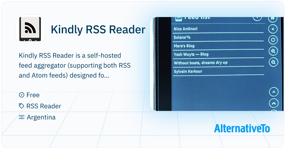 Kindly RSS Reader: RSS aggregator optimized for e-ink devices ...