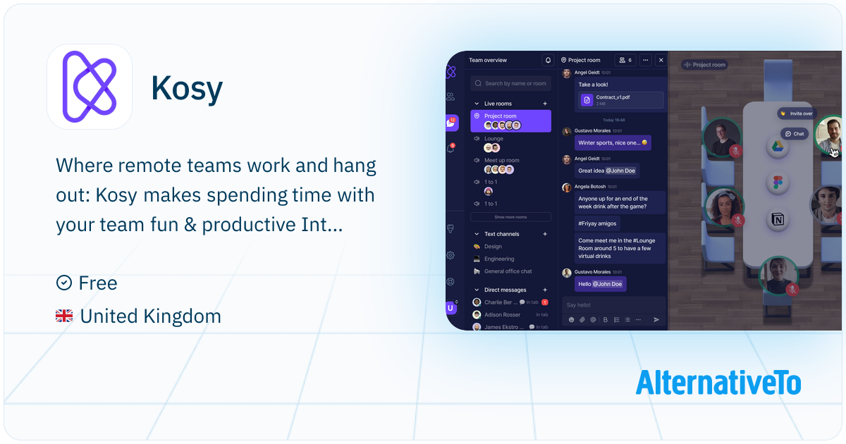 Kosy: Where remote teams work and hang out: Kosy makes | AlternativeTo