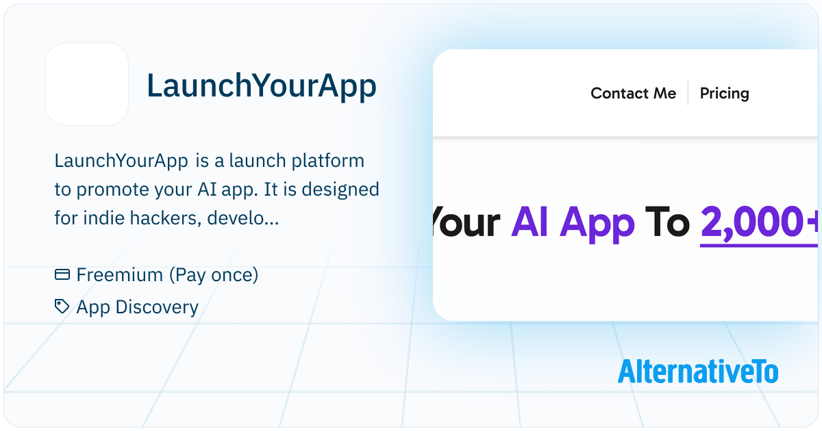 LaunchYourApp: Launch platform to promote your AI app. | AlternativeTo