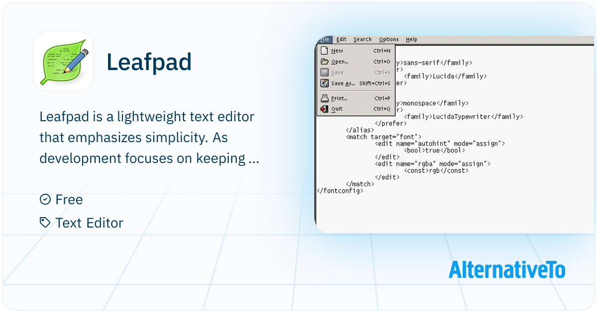 Leafpad: One of the most lightweight editor | AlternativeTo