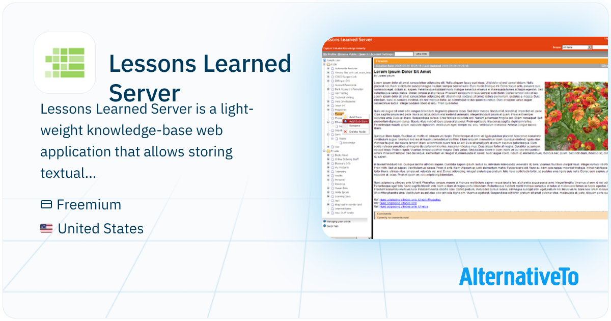 Lessons Learned Server: Light-weight knowledge-base web application ...