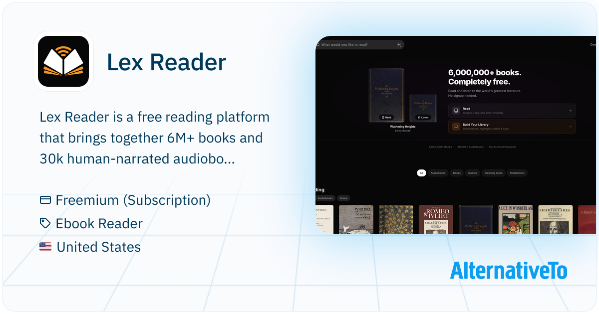 Lex Reader: Free reading platform with 6M+ books & 30K+ human-narrated ...