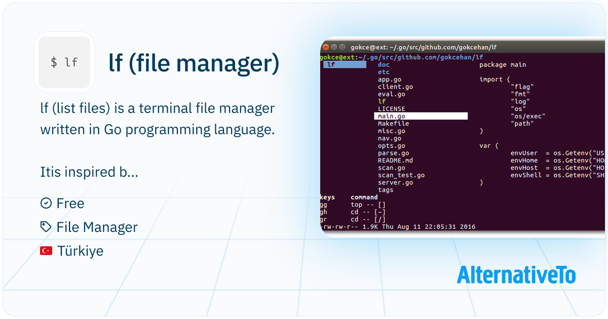 lf (file manager): Terminal file manager written in Go (programming ...