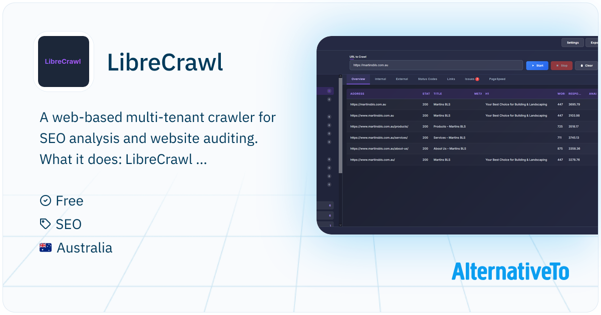 LibreCrawl: Free desktop SEO crawler - open source alternative to ...