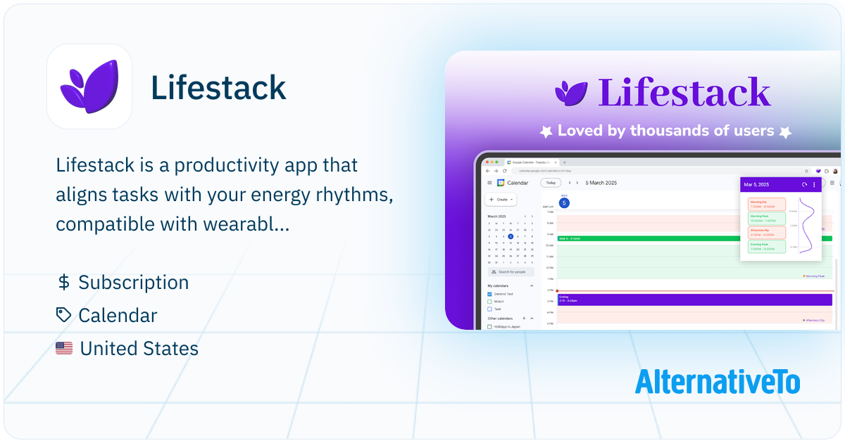 Lifestack: Combines calendar and wearable data for smarter scheduling ...