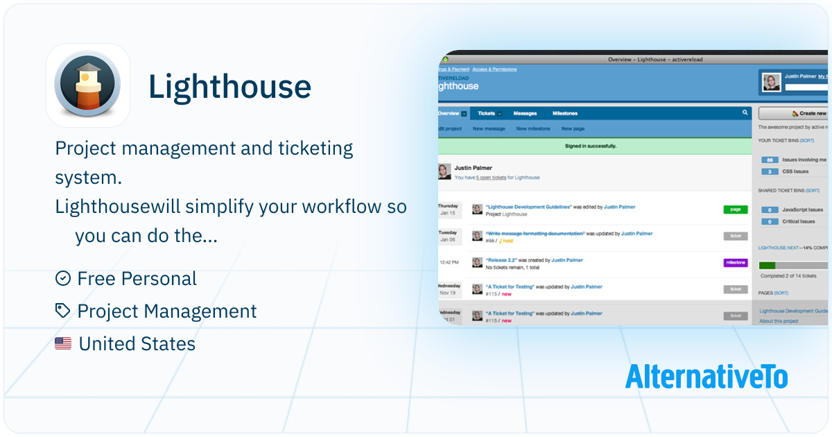 Lighthouse: Project management and ticketing system | AlternativeTo