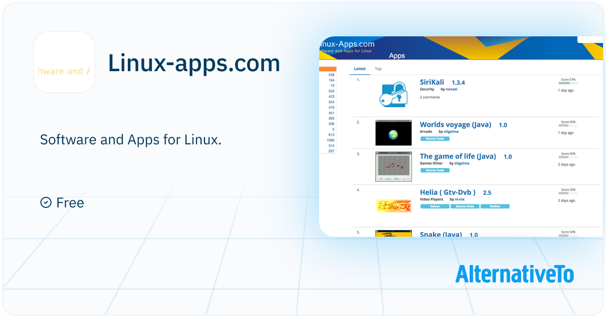 Linux App Page Linux-apps.com: Software and apps for Linux | AlternativeTo