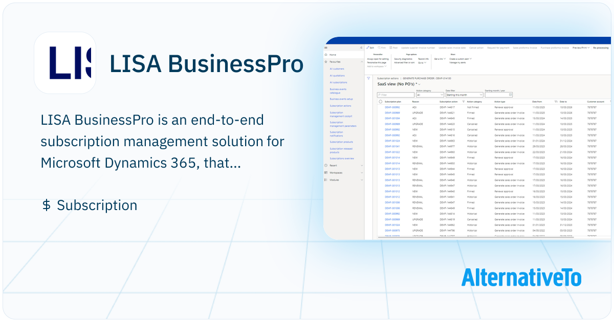 LISA BusinessPro: Is designed for subscription management, from selling ...