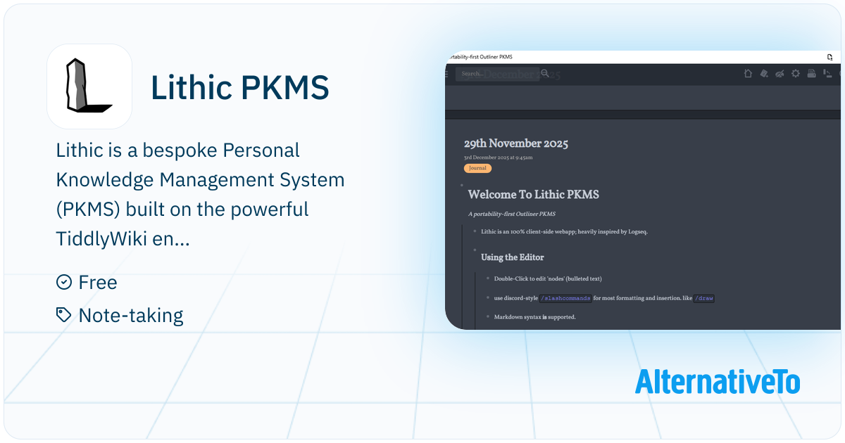 Lithic PKMS: Lithic is a bespoke Personal Knowledge Management ...
