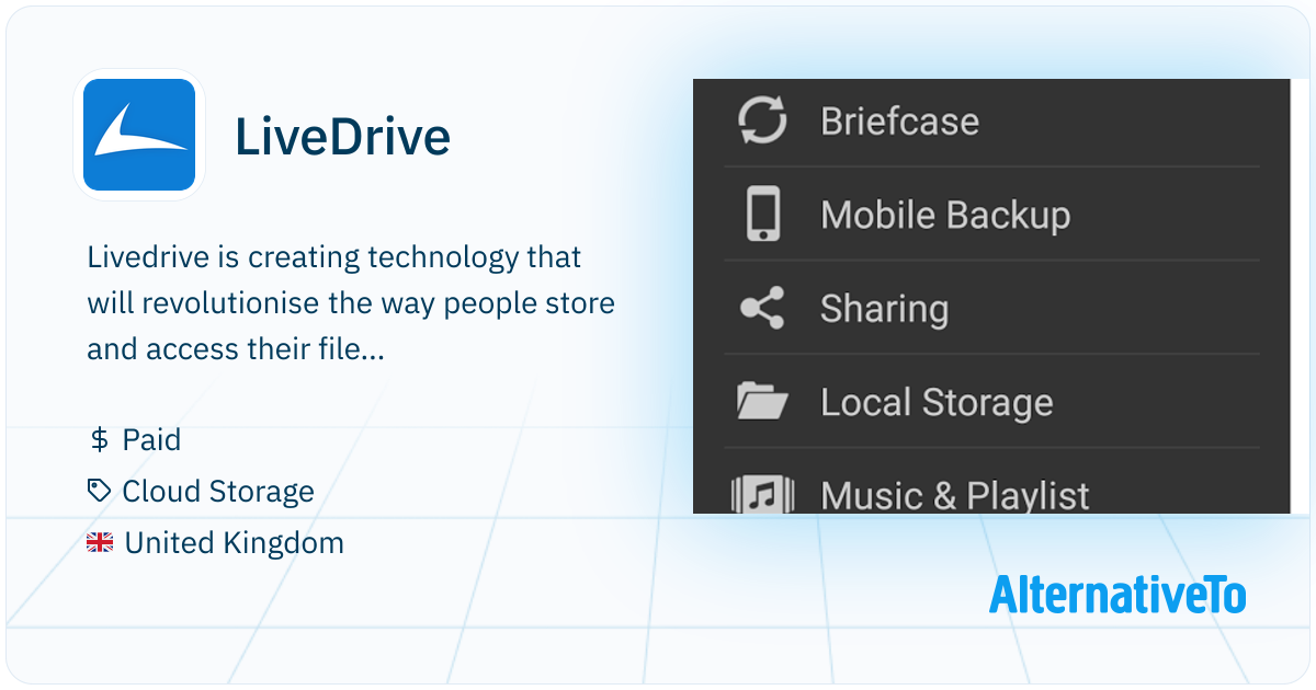 LiveDrive: Livedrive is creating technology that will | AlternativeTo