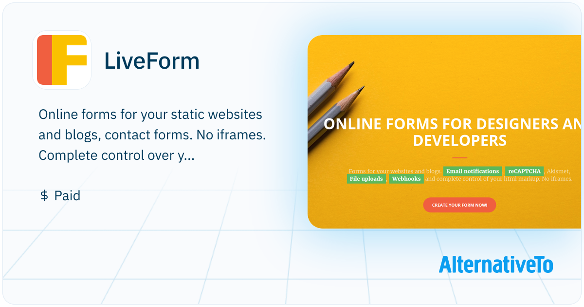 LiveForm: Forms for your websites and blogs. | AlternativeTo