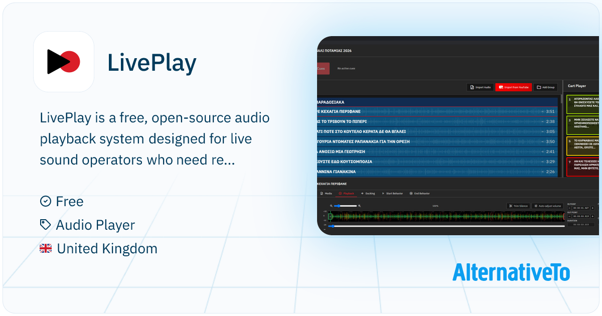 LivePlay: A free, open-source audio playback system designed for live ...