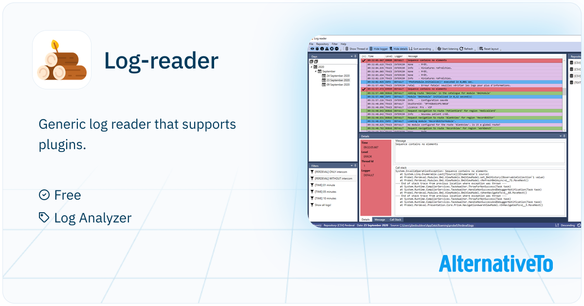 Log-reader: Generic opinionated log reader | AlternativeTo