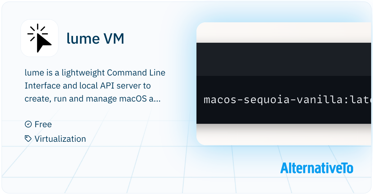 Service Module Lume lume VM: A lightweight CLI and local API server to create, run and ...
