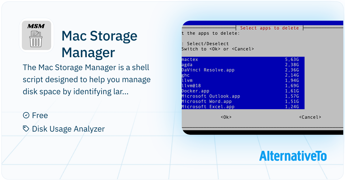 Mac Storage Manager: A lightweight macOS tool for managing disk space ...
