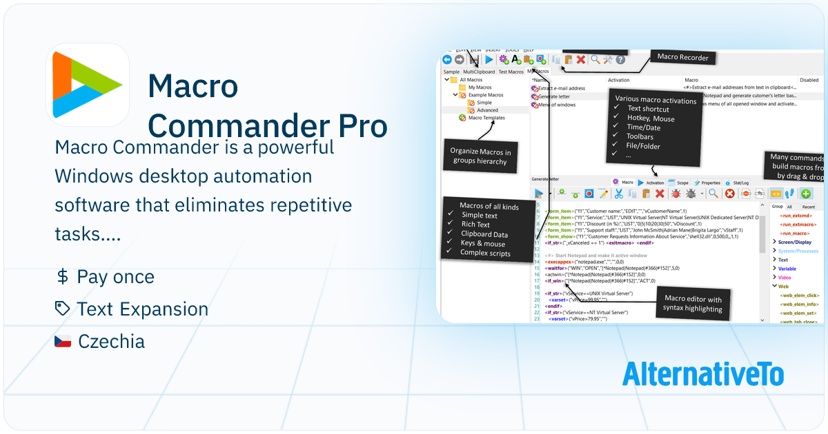 Macro Commander Pro: A Windows software to automate working with ...