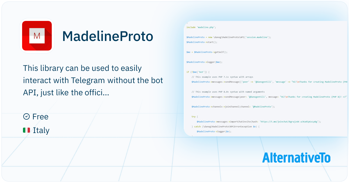 MadelineProto: Async PHP client/server API for the telegram MTProto ...