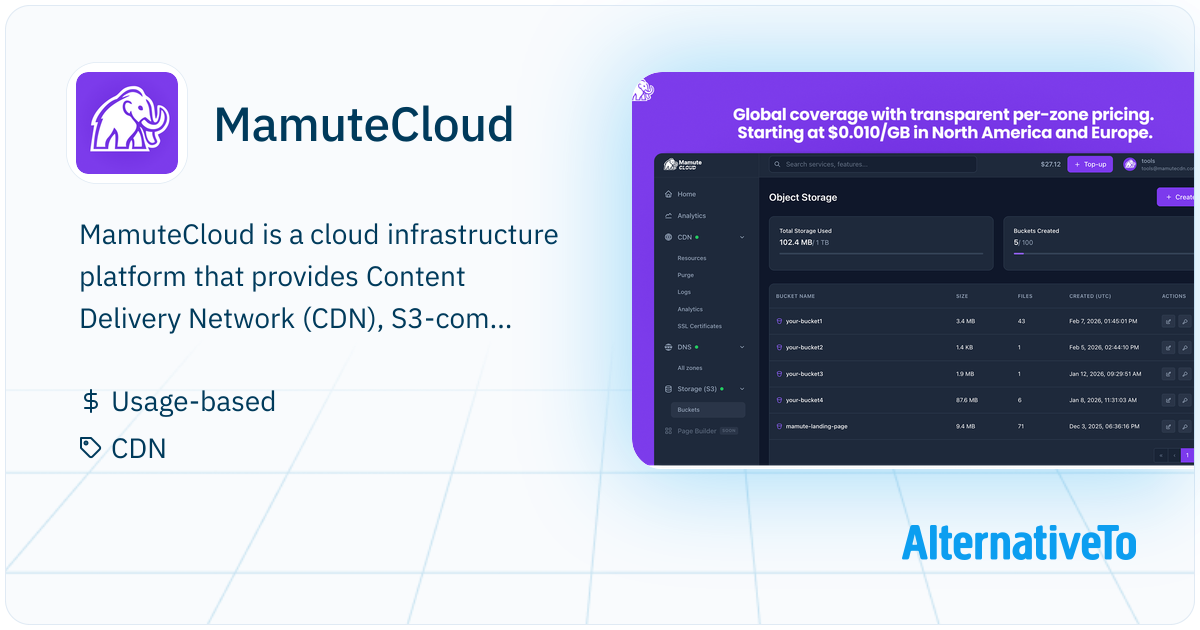 MamuteCloud: Cloud infrastructure platform with CDN, S3-compatible ...
