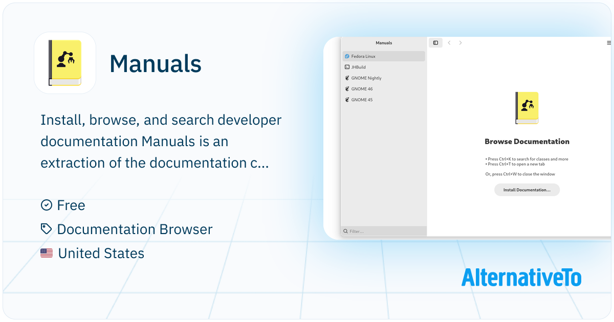 Manuals: Install, browse, and search developer documentation ...