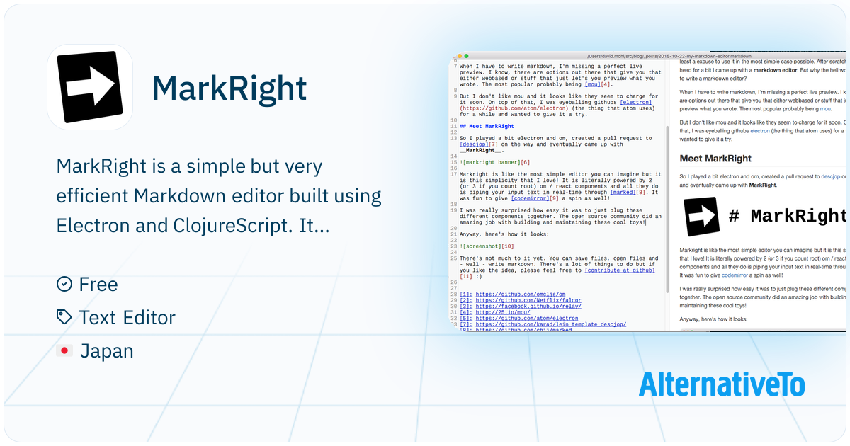 MarkRight: Simple but very efficient Markdown | AlternativeTo
